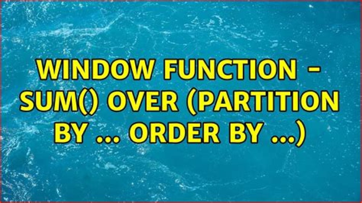 Presto Window Function - (Sum over Partition By)