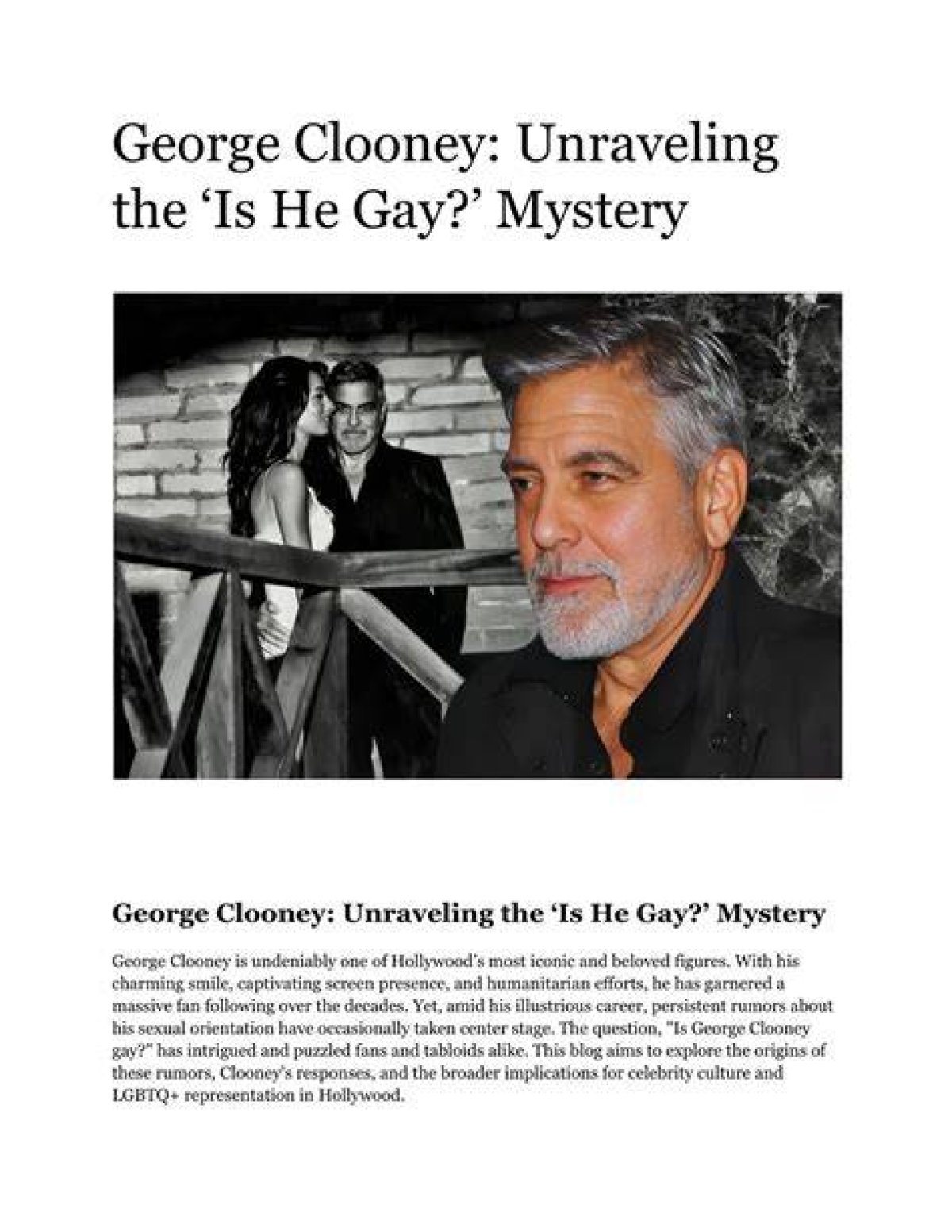 Unraveling the Mystery of George Clooney's Age