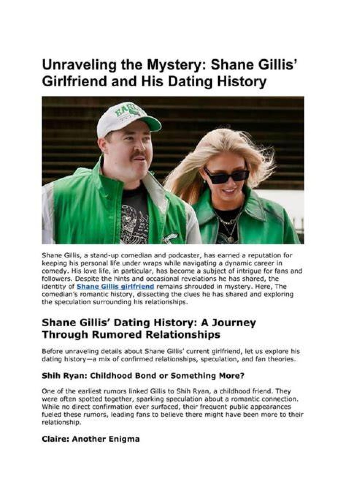 Unraveling the Mystery of Shane Gillis Girlfriend Behind the Laughter